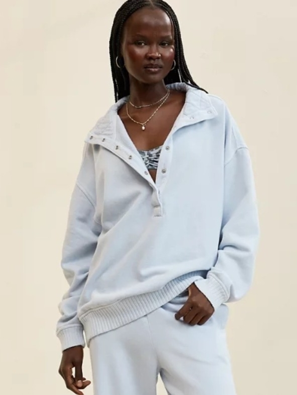 aerie Light Blue Sweatshirt - Size L - Picture 4 of 5